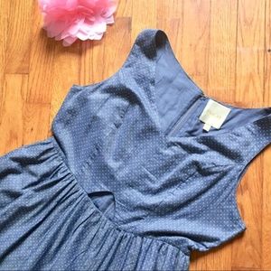 ModCloth Chambray Blue & White Polka Dot Dress